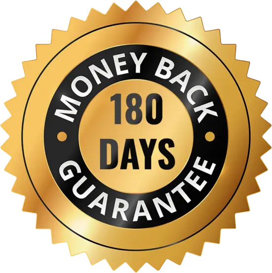 NerveCalm 180-day money-back guarantee badge
